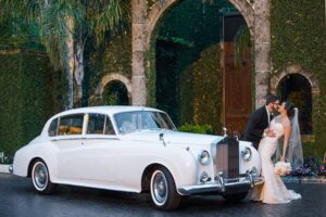 Stretch limousine parked outside The Bell Tower on 34th in Houston.