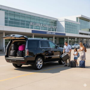 Airport car service with child safety seats available in Houston