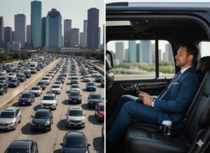 Benefits of hiring professional chauffeur service to Hobby Airport including stress free airport transfer in Houston